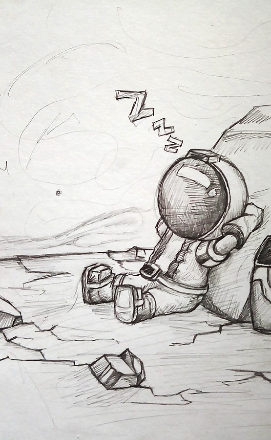 Astronaut Sleeping Sketch 2019